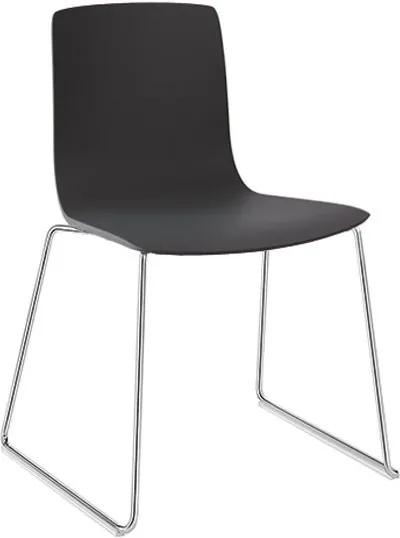 Arper Aava Sled stapelbare stoel zwart polypropyleen