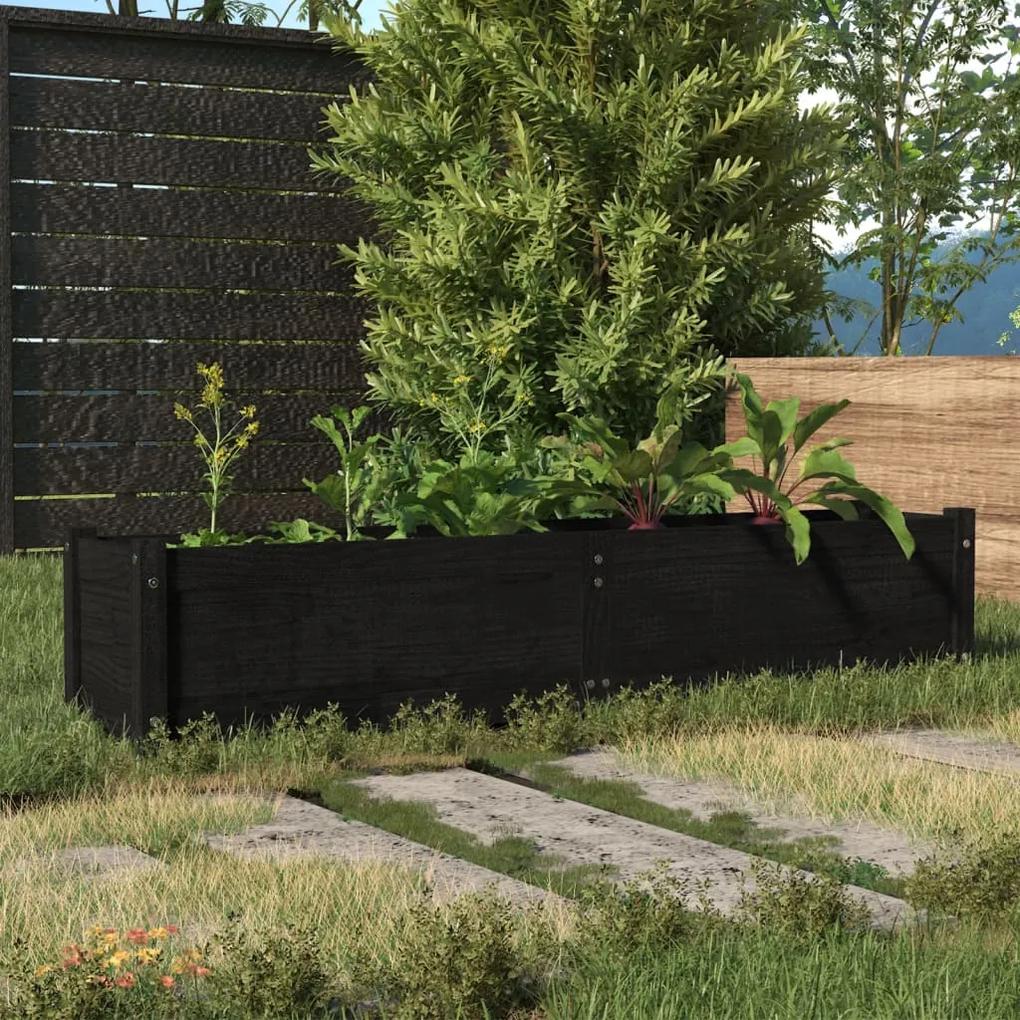 vidaXL Plantenbak verhoogd 150x31x31 cm massief grenenhout zwart