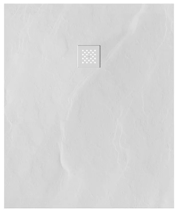 Brauer Asteroid douchevloer 100x120cm mineraalmarmer wit mat