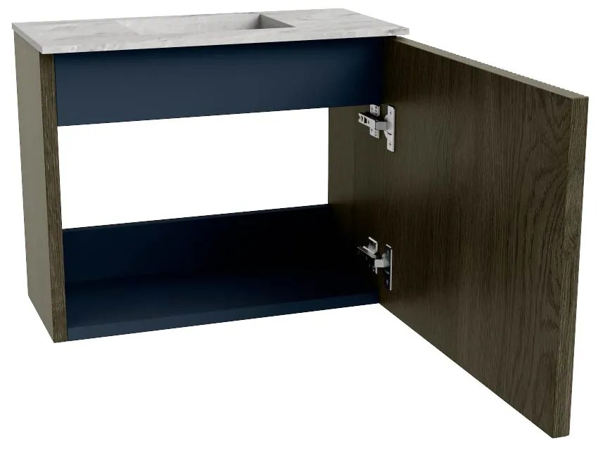 Mondiaz Joya DLux 50cm toiletmeubel shadow met wastafel faye midden zonder kraangat glace