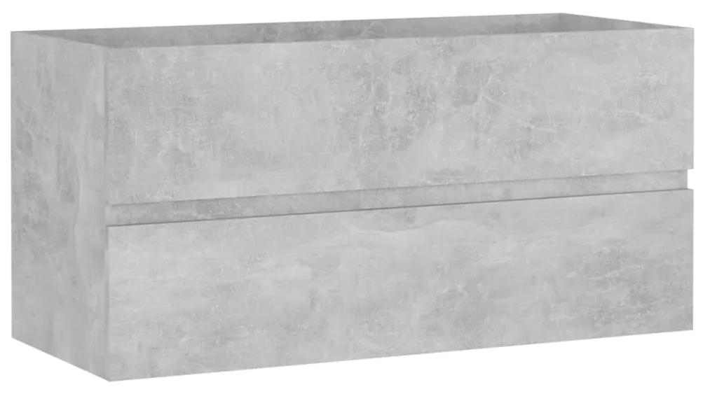 vidaXL Wastafelkast 90x38,5x45 cm spaanplaat betongrijs