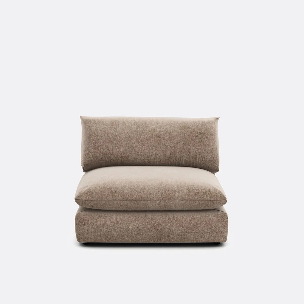 Fauteuil voor modulaire zitbank, in gemêleerd polyester, Malo