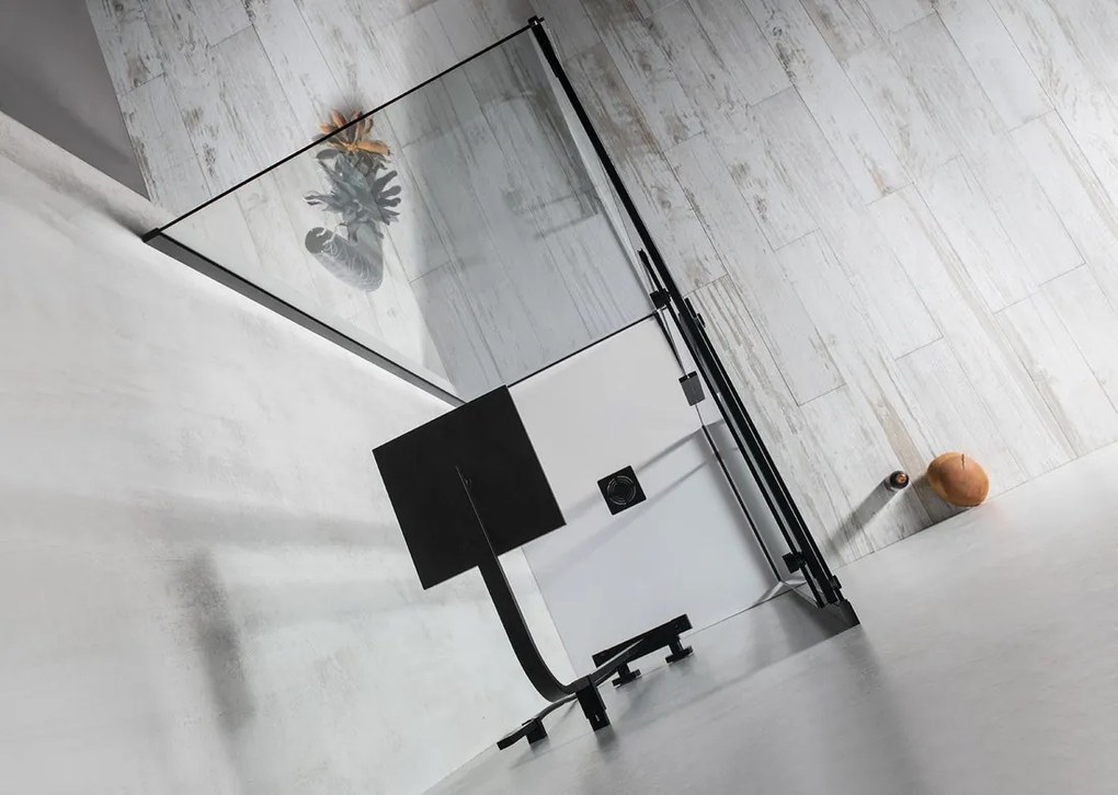 Polysan Altis douchecabine rechthoekig 140x80cm zwart mat