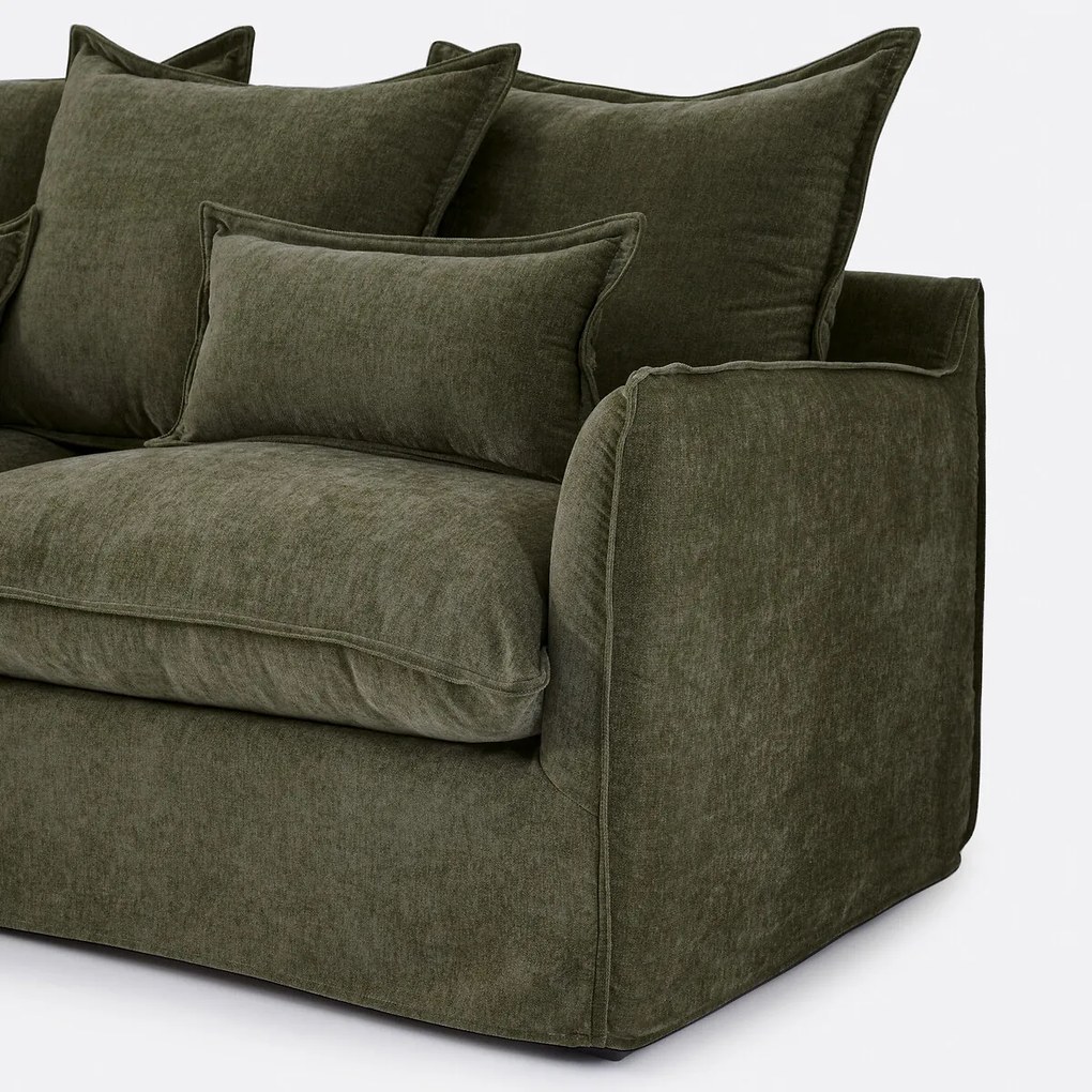 Hoekbank links, omvormbaar, afneembare hoes, 4-zits, gemêleerd polyester, ODNA