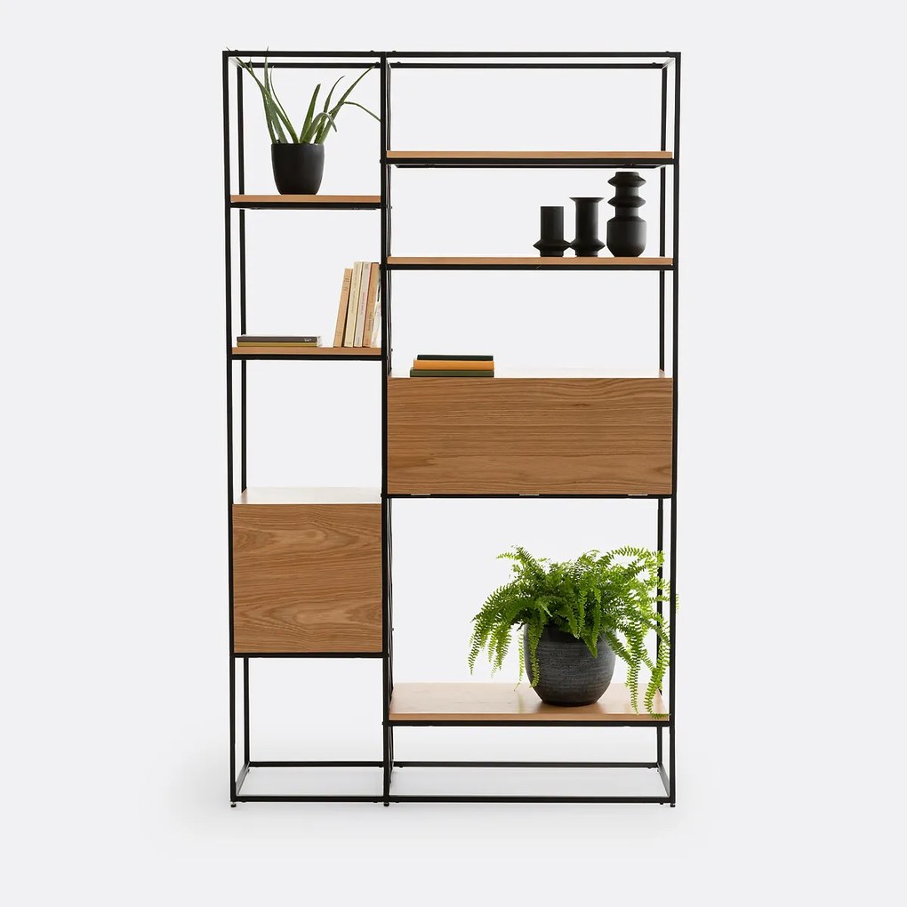 Boekenkastrek, van ijzer en eikenfineer, VAULTY