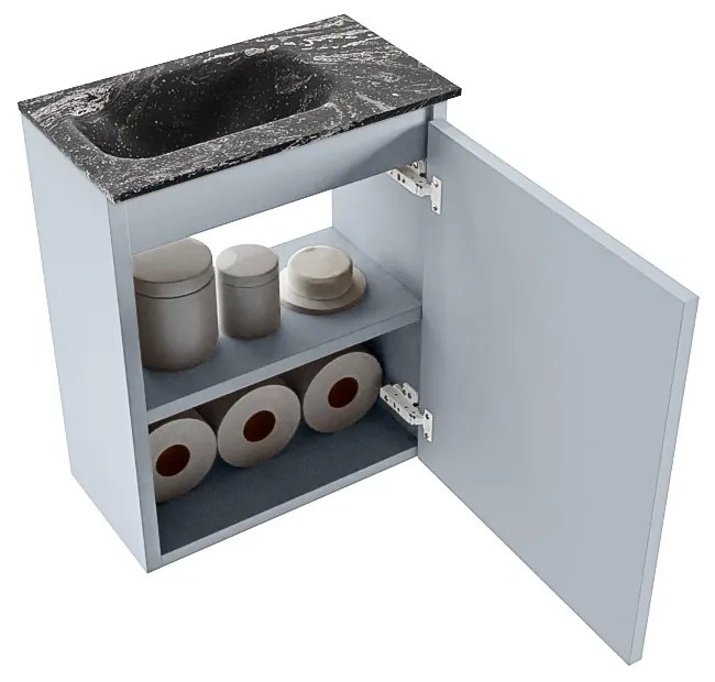 Mondiaz Ture DLux toiletmeubel 40cm clay met wastafel lava links met kraangat