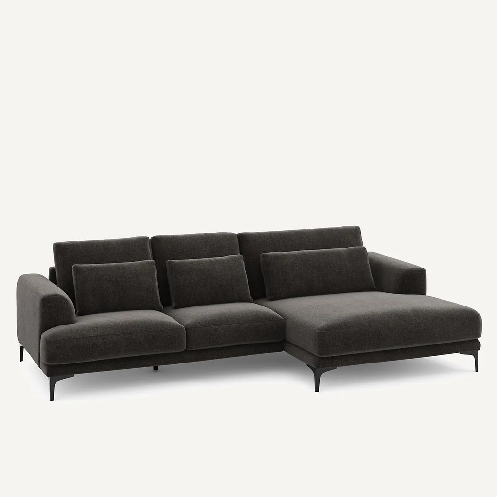 XL hoekbank rechts in chenille fluweel, MARSILE