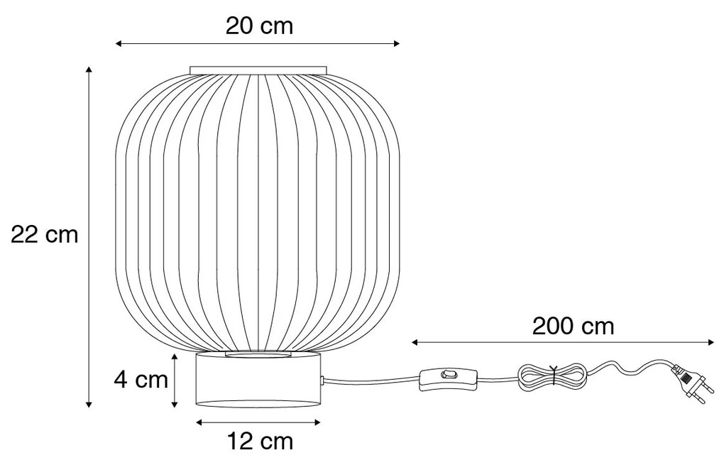 Smart tafellamp met dimmer zwart met smoke glas incl. Wifi A60 - Karel Art Deco E27 rond Binnenverlichting Lamp