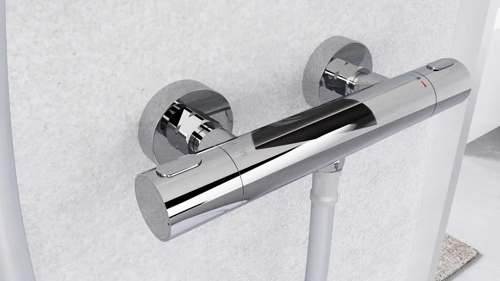 Schutte Los angeles thermostatische douchekraan chroom