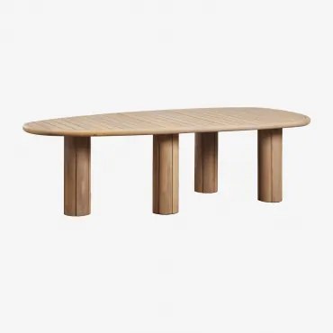 Ovale Tuintafel Van Acaciahout Ginara Lichte Acaciekleur & ↔︎ 260 Cm - Sklum
