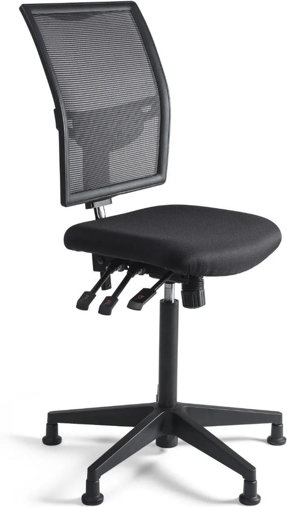 24Designs Bedrijfsstoel En Werkstoel Hoog - Mesh Zwart - Zithoogte 60 - 86 Cm - Zwart Onderstel