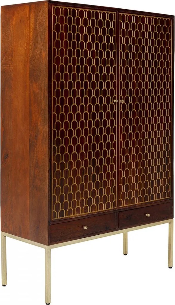 Kledingkast Mangohout Messing - 115x54x180cm.