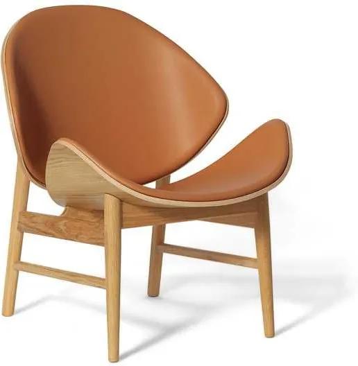 Warm Nordic The Orange fauteuil gestoffeerd Challenger Cognac eiken