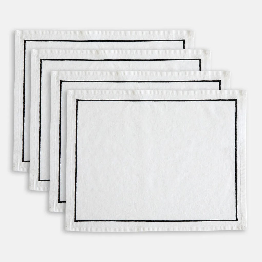 Set van 4 placemats gewassen linnen/katoen Métis Bourdon