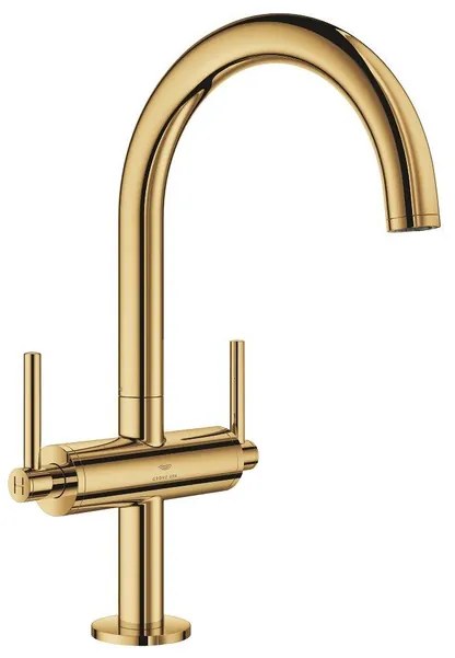 Grohe Atrio L-size wastafelmengkraan push open cool sunrise 21145GL0