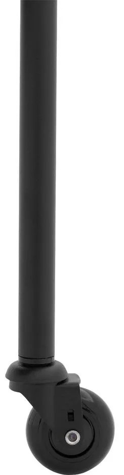 Goossens Eetkamerstoel Funk Zwarte Poten donkergrijs leer leuning en Zwart skater wiel met zwarte kapmet wielen, modern design