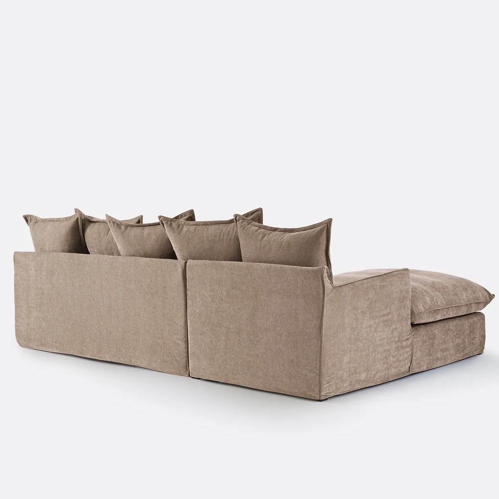 Hoekbank links, omvormbaar, afneembare hoes, 4-zits, gemêleerd polyester, ODNA