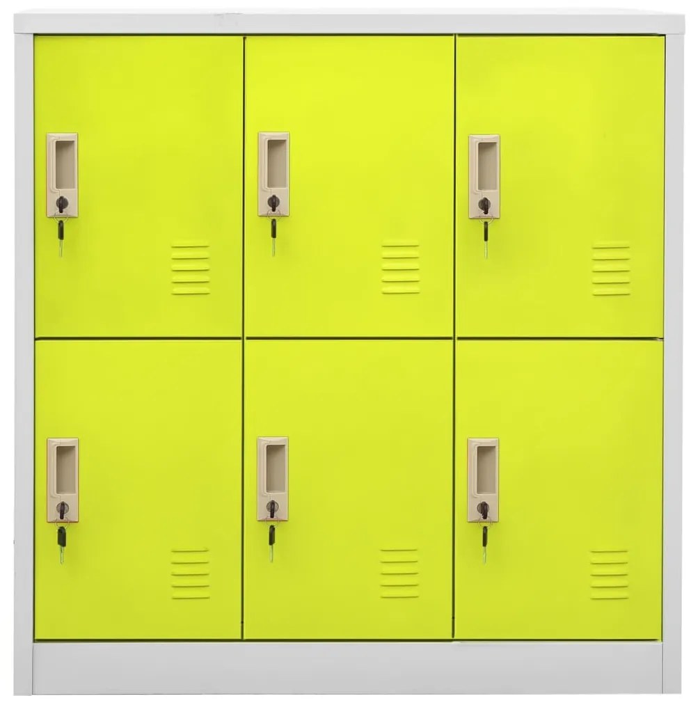 vidaXL Lockerkast 90x45x92,5 cm staal lichtgrijs en groen