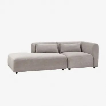 2-delige Modulaire Hoekbank Met Linker Divan Fogler Corduroy Licht Taupegrijs - Sklum
