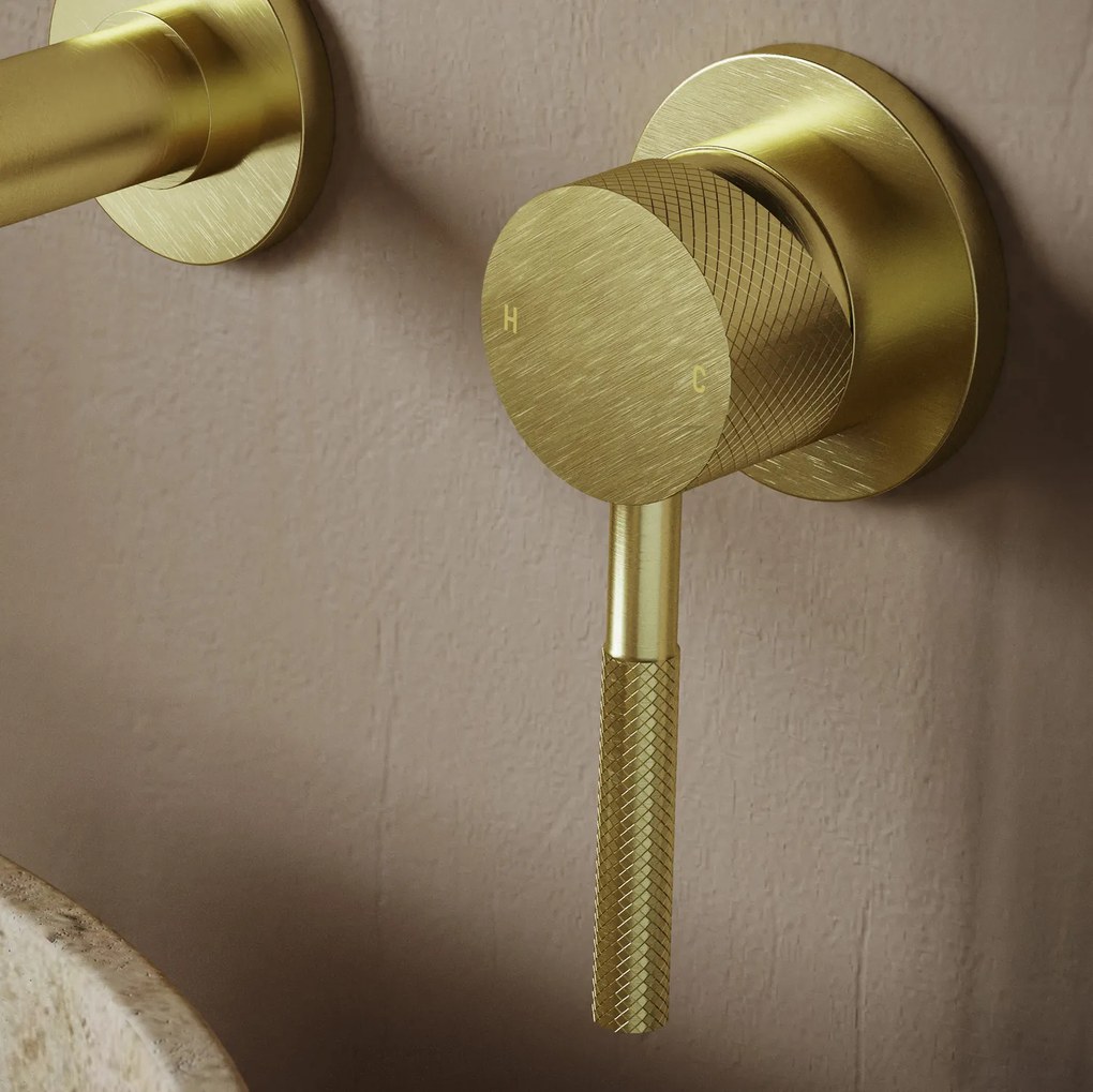 Saniclear Brass Curved hendel voor inbouw wastafelkraan en staande badkraan (SK24893 en SK24892)