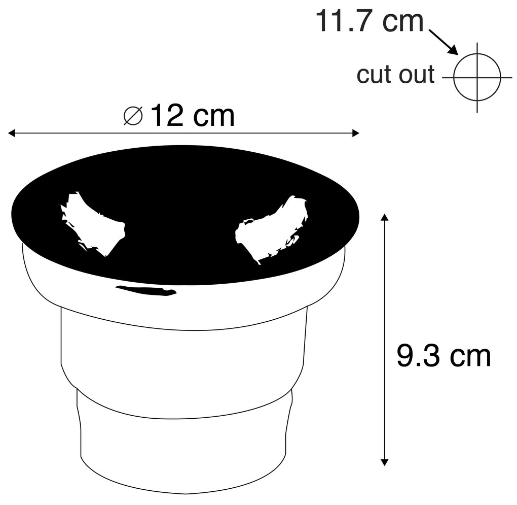 Set van 3 buiten grondspot zwart incl. LED IP67 - Ceci 2
