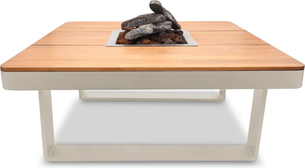 Happy Cocooning Horizon vuurtafel vierkant 95x95xH35 cm Oyster Beige