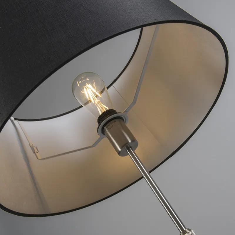 Vloerlamp staal met kap zwart 45 cm verstelbaar - Parte Design, Modern E27 rond Binnenverlichting Lamp