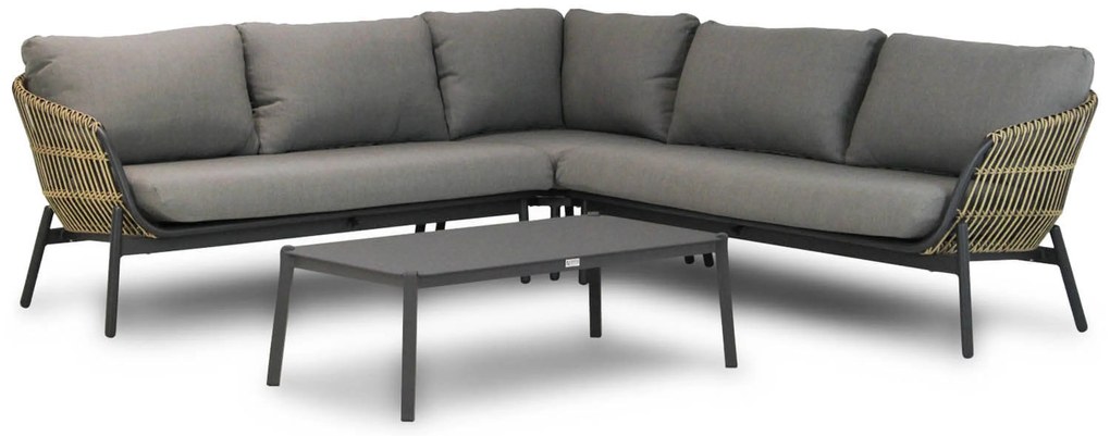 Hoek loungeset 4 personen Aluminium/wicker Taupe  Coco Nathan/Rimini