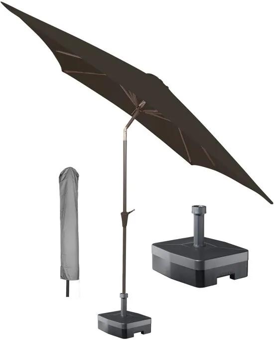 Â® vierkante parasol Altea 230x230 cm met hoes en voet - Antraciet