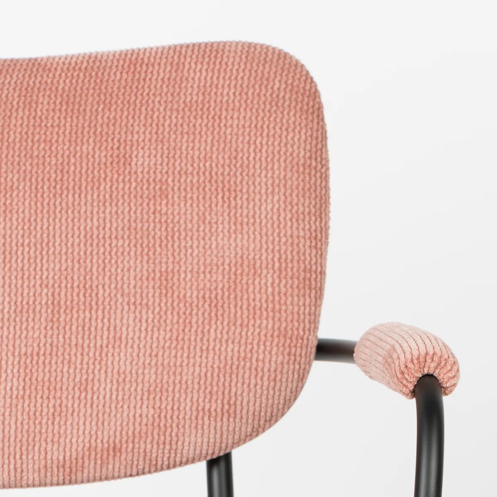 Zuiver Benson Design Armstoel Roze Stof
