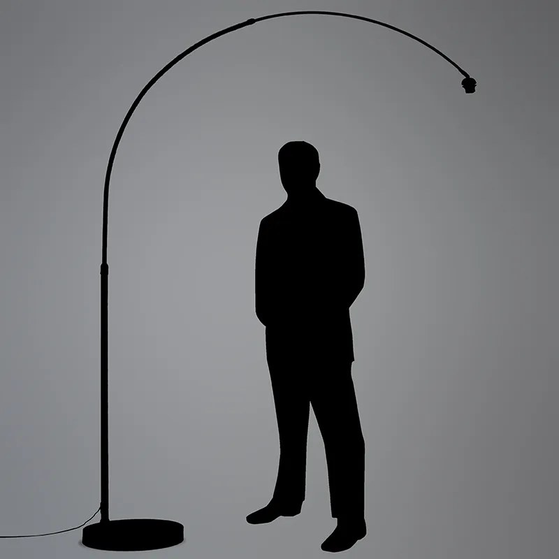 Moderne booglamp chroom verstelbaar zonder kap