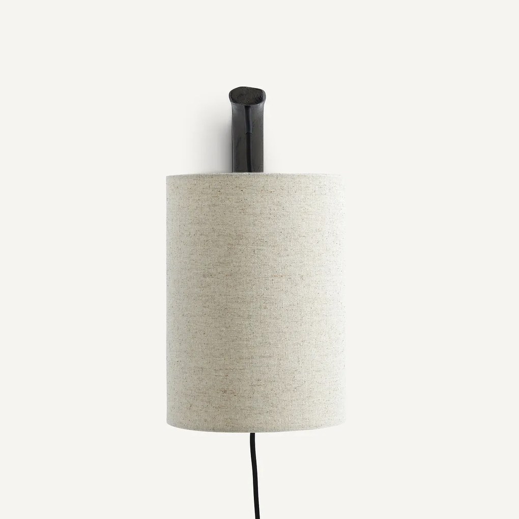 Wandlamp met kap in dik linnen Jakomé