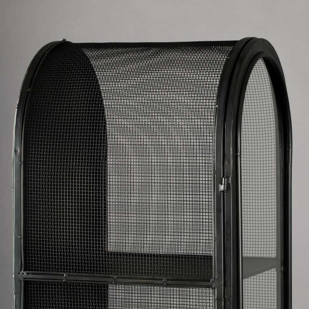 Dutchbone Oval Ovale Vitrine Zwart Metaal - 46x46x181cm.