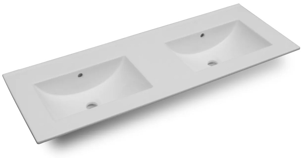Muebles Raya badmeubel ribbelfront 120cm macchiato met witte wastafel zonder kraangat