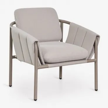 Set Van 2 Gestoffeerde Tuinstoelen Van Staal Zunika Moka Bruin - Sklum