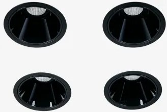 Pack Van 4 Inbouw Led-downlights Met Aluminium Ringen Ø7 Cm Met Geleidelijke Aan- En Uitschakeling Luisiana Warm Wit 2700k & Zwart & 8 W & 23º - Sklum