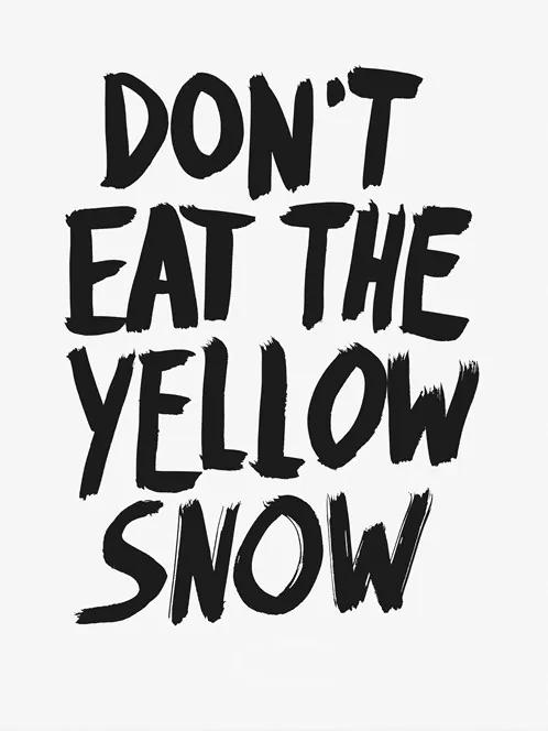 Don't eat the yellow snow . Frank Zappa