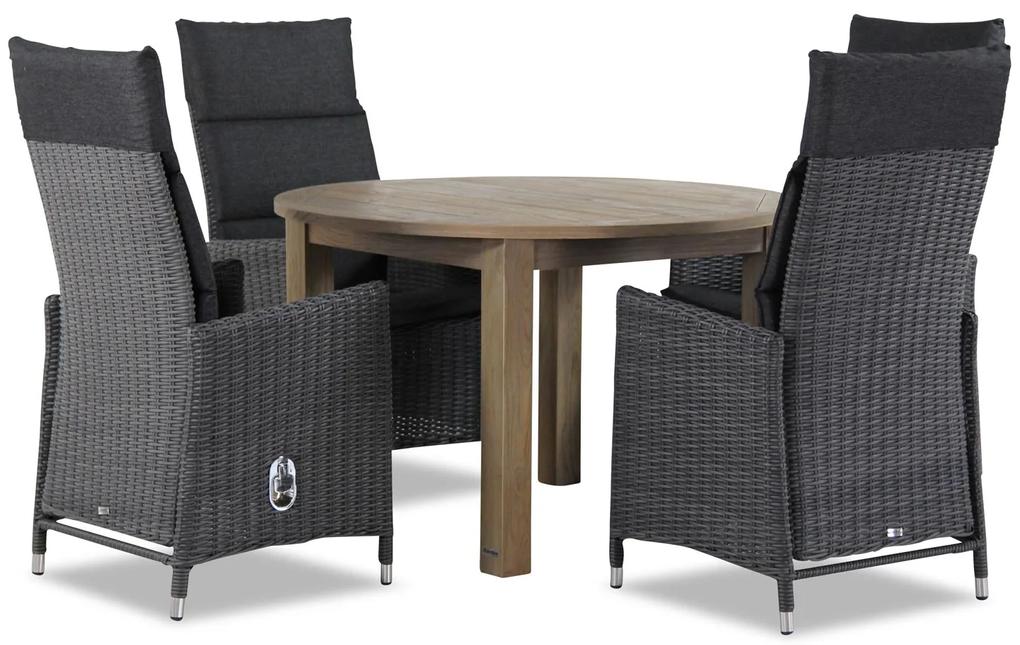 Garden Collections Madera/Brighton rond 120 cm dining tuinset 5-delig