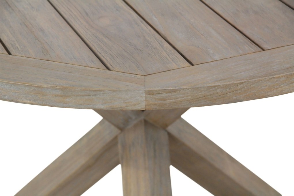 Tuinset Ronde Tuintafel 6 personen 160 cm Kunststof Oranje Domani Furniture Alba/Sand
