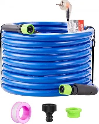 VEVOR 50ft verwarmde waterslang voor camper, verwarmde drinkwaterslang met vorstbeveiliging tot -45°F, automatisch zelfregulerend, 5/8" binnendiameter met snelkoppelingsset, lood- en BPA-vrij