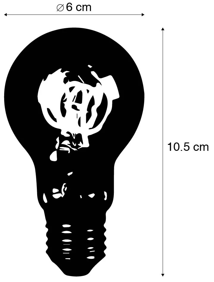 Set van 5 E27 LED spiraal lamp A60 smoke 4W 120 lm 1800K