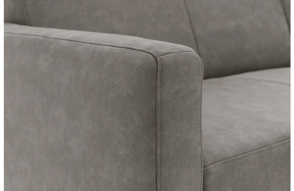 Goossens Key West grijs, micro leer, 3-zits, modern design