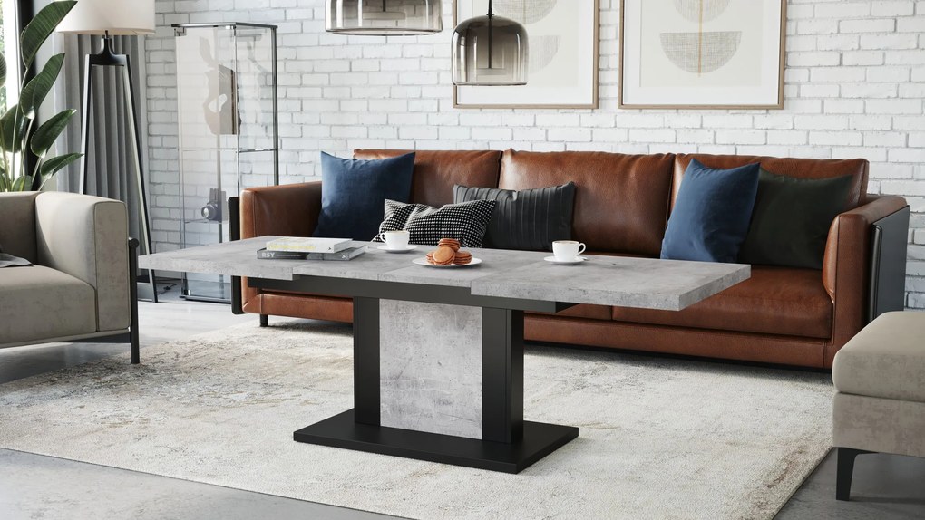 ORION beton / zwart, salontafel