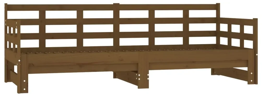vidaXL Slaapbank uitschuifbaar grenenhout honingbruin 2x(80x200) cm
