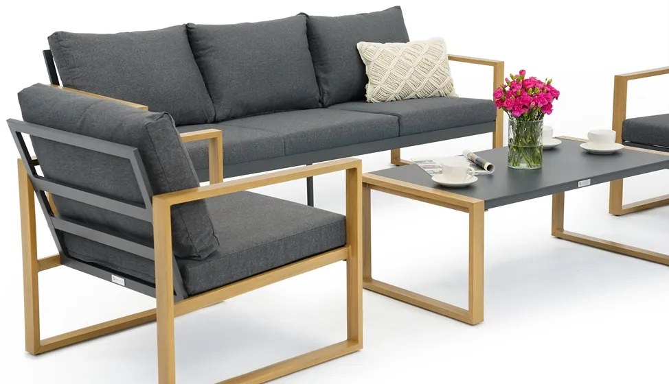 Belluno Garden Point antraciet aluminium tuinset