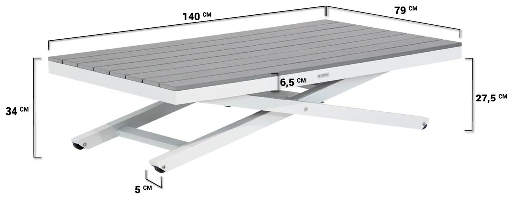 Hoek loungeset 5 personen Aluminium Wit  Lifestyle Garden Furniture Palazzo