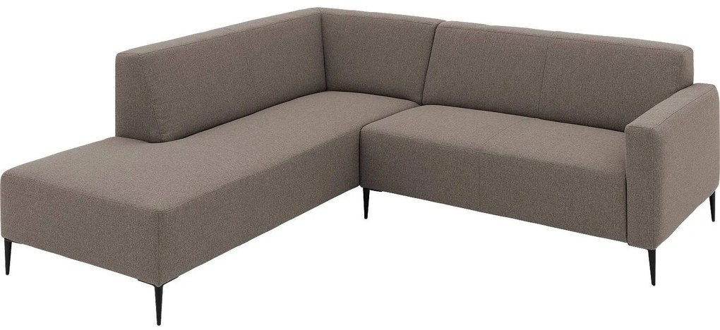 Goossens  Key West bruin, stof, 2-zits, modern design met ligelement links