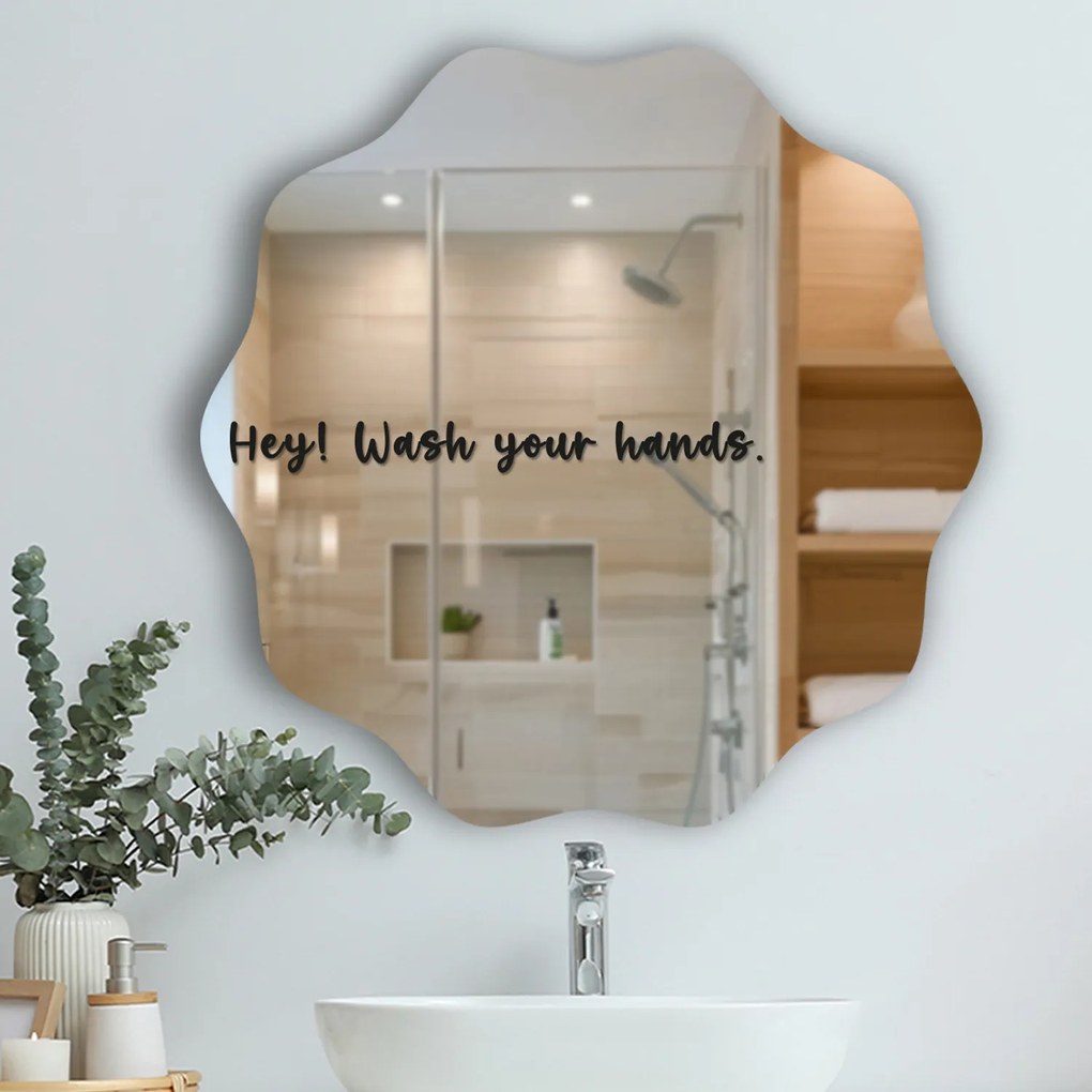 Spiegelsticker S32 – Hey! Wash your hands.