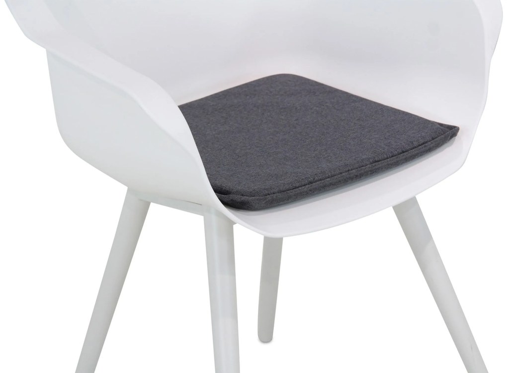 Tuinset Ronde Tuintafel 4 personen 125 cm Kunststof /Aluminium/polywood Wit  Hartman Sophie