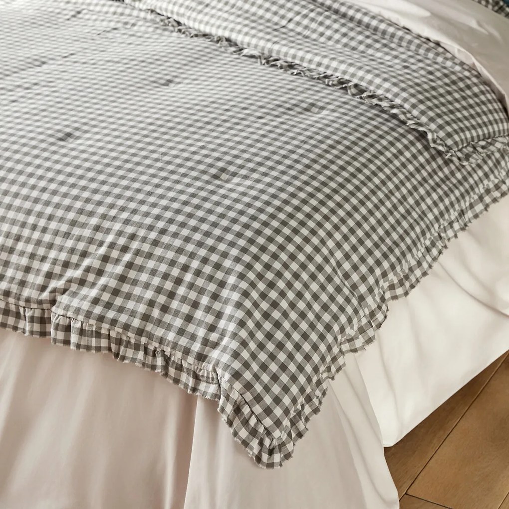 Gematelaasserd dekbed in gewassen katoen vichy, Georgette